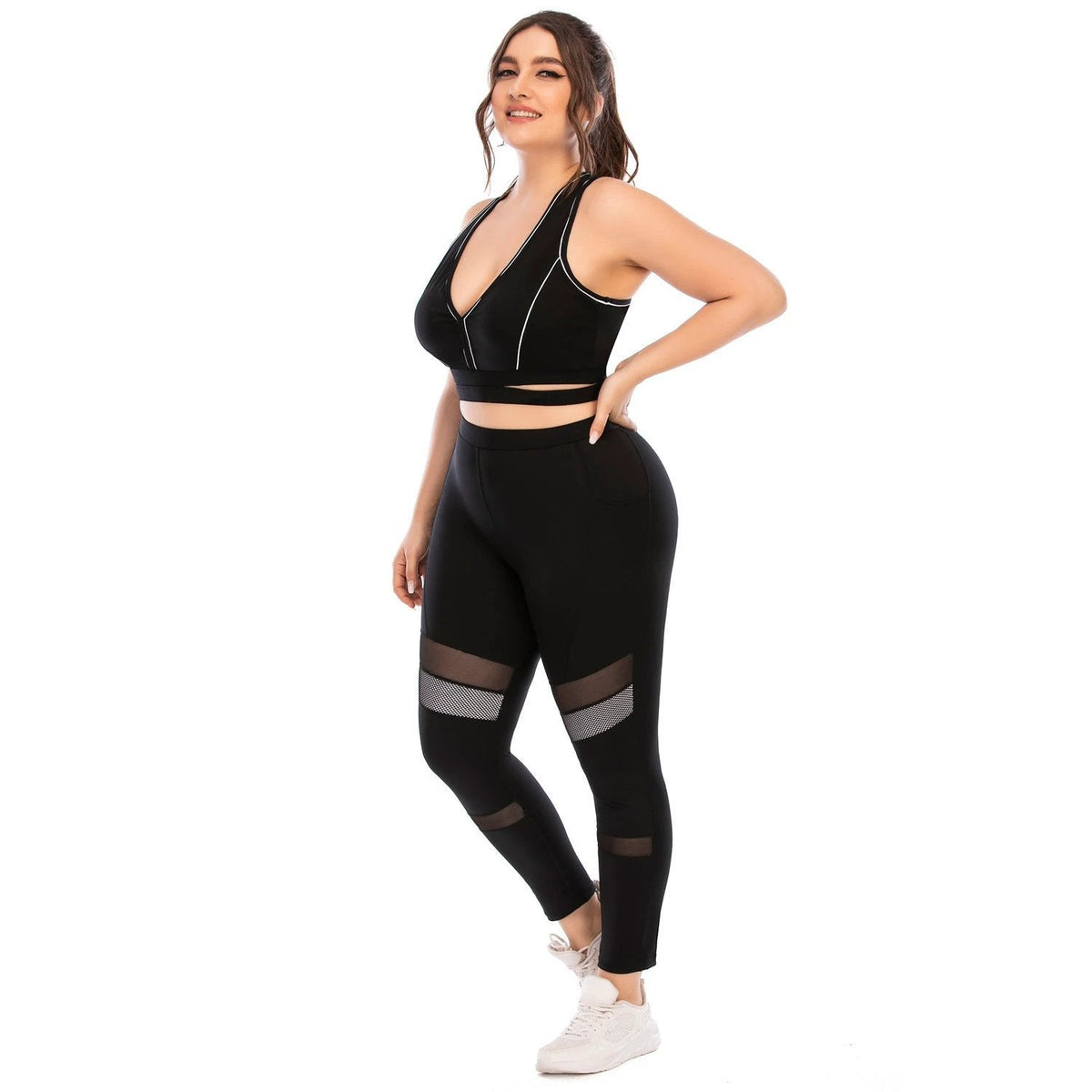 Plus Size Yoga Set — High-Waist Tights
