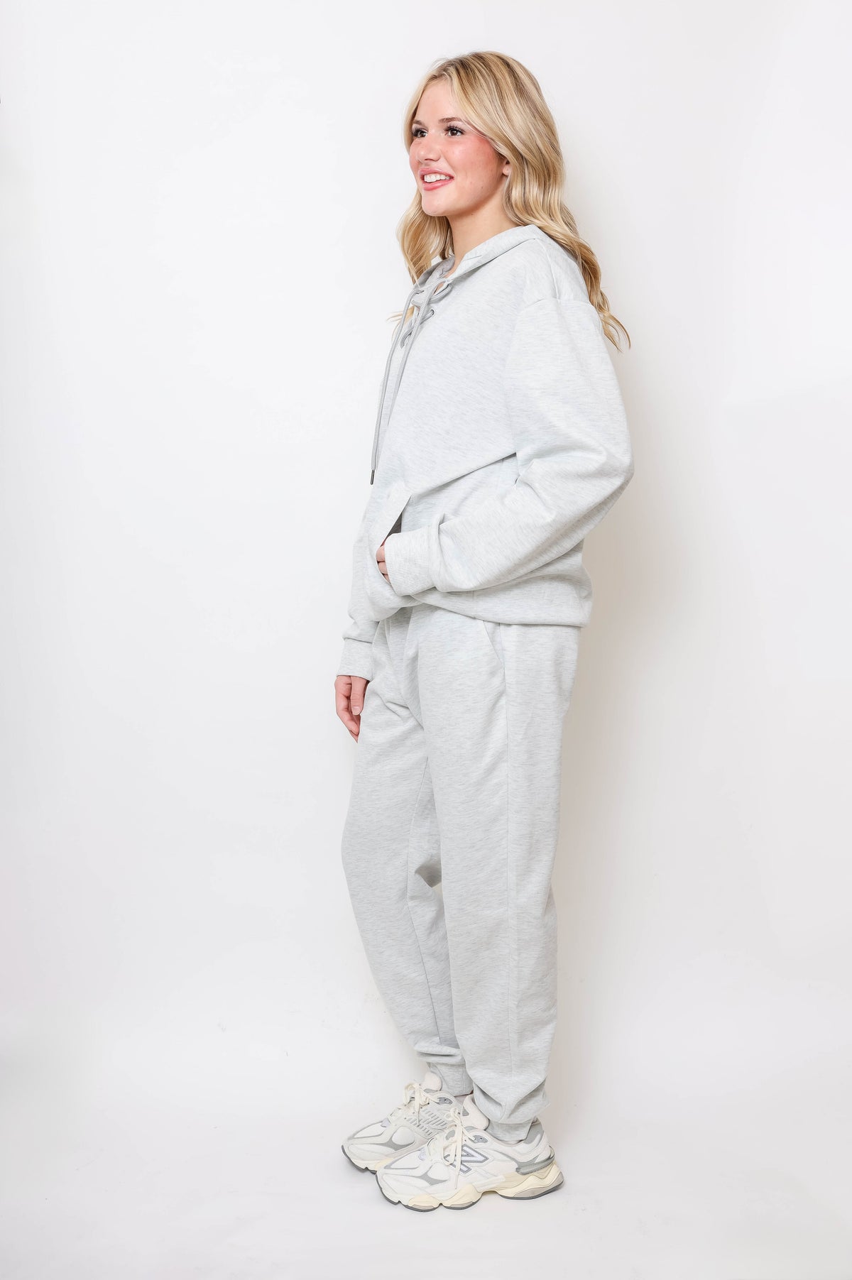 Women's Lace-Up Hoodie & Jogger Set