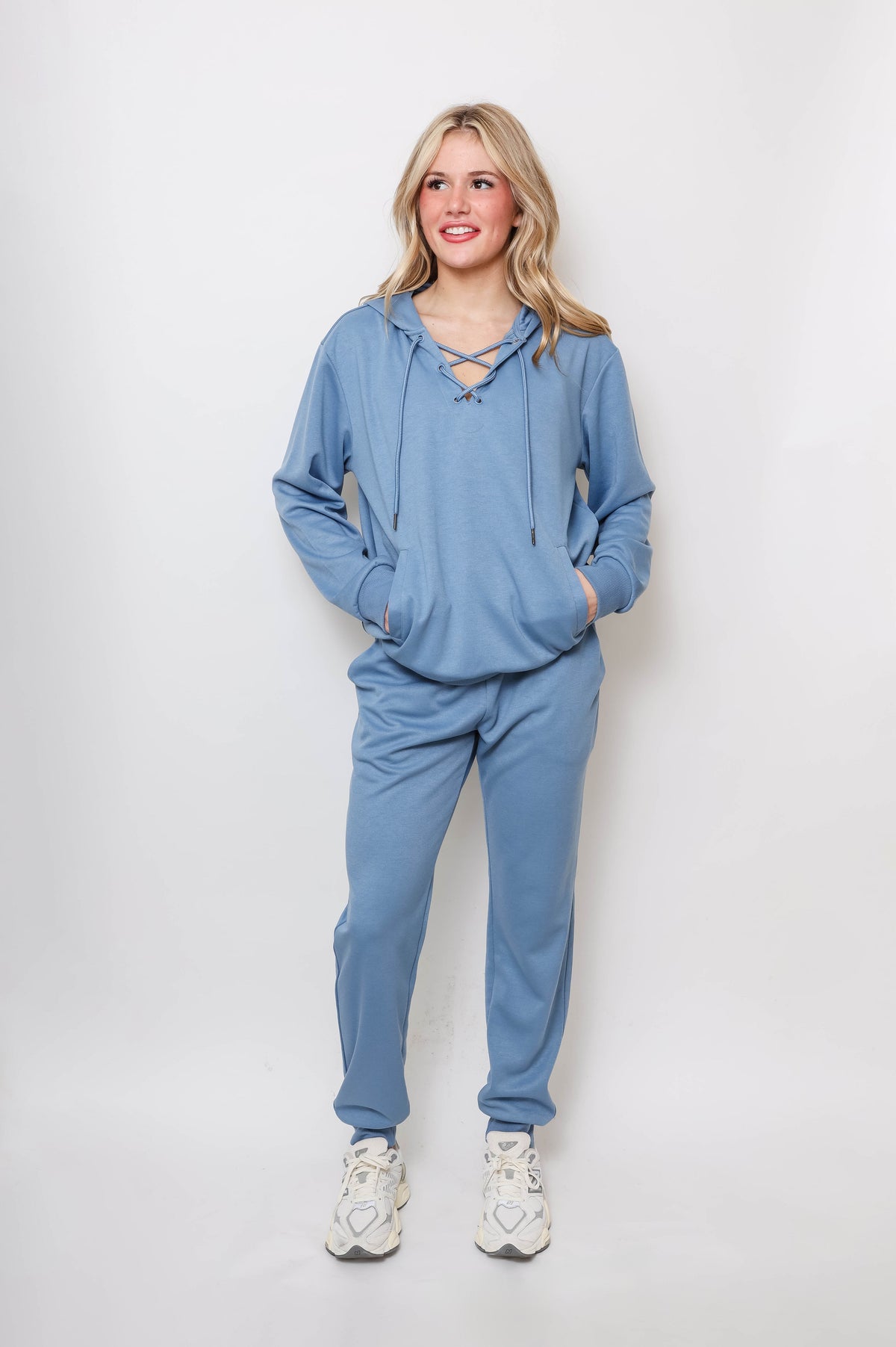 Women's Lace-Up Hoodie & Jogger Set