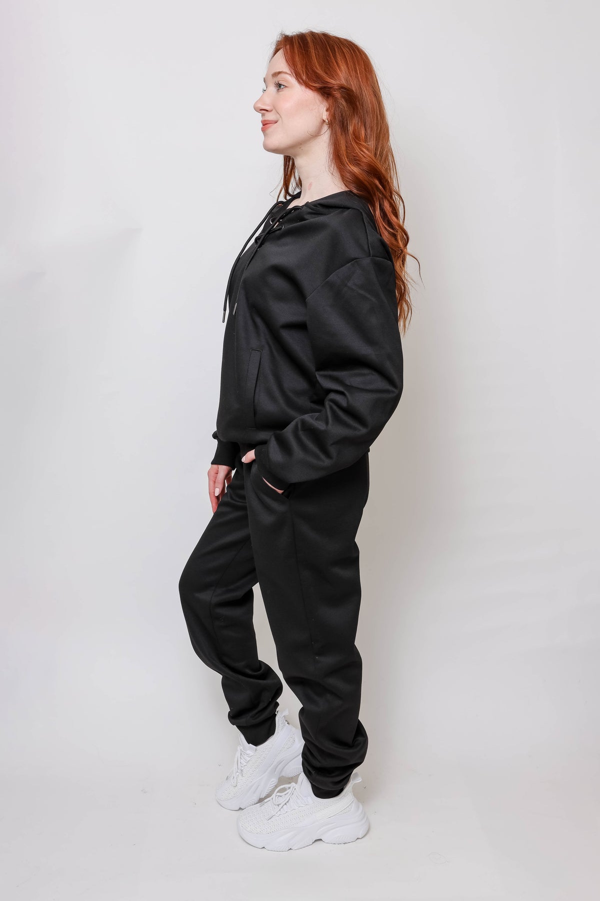 Women's Lace-Up Hoodie & Jogger Set
