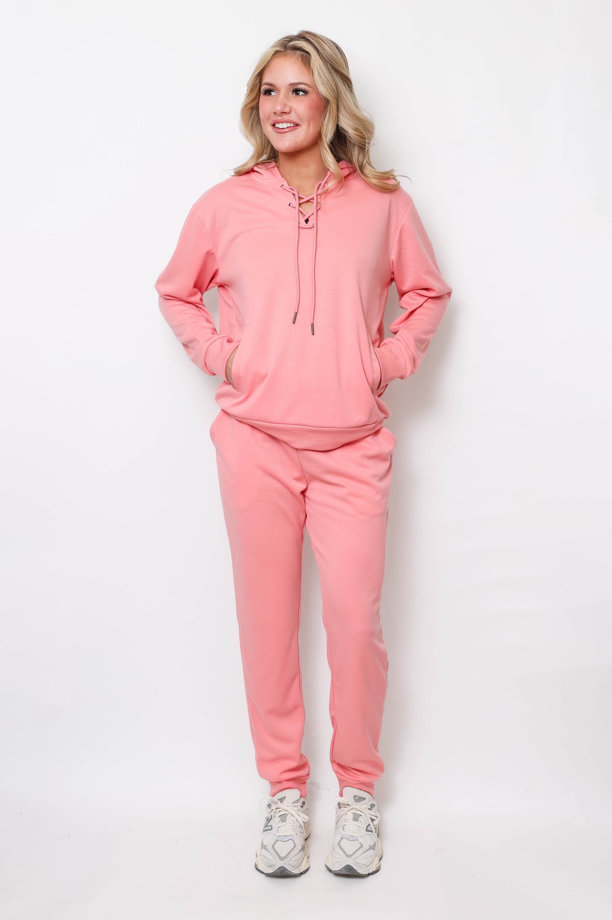 Women's Lace-Up Hoodie & Jogger Set
