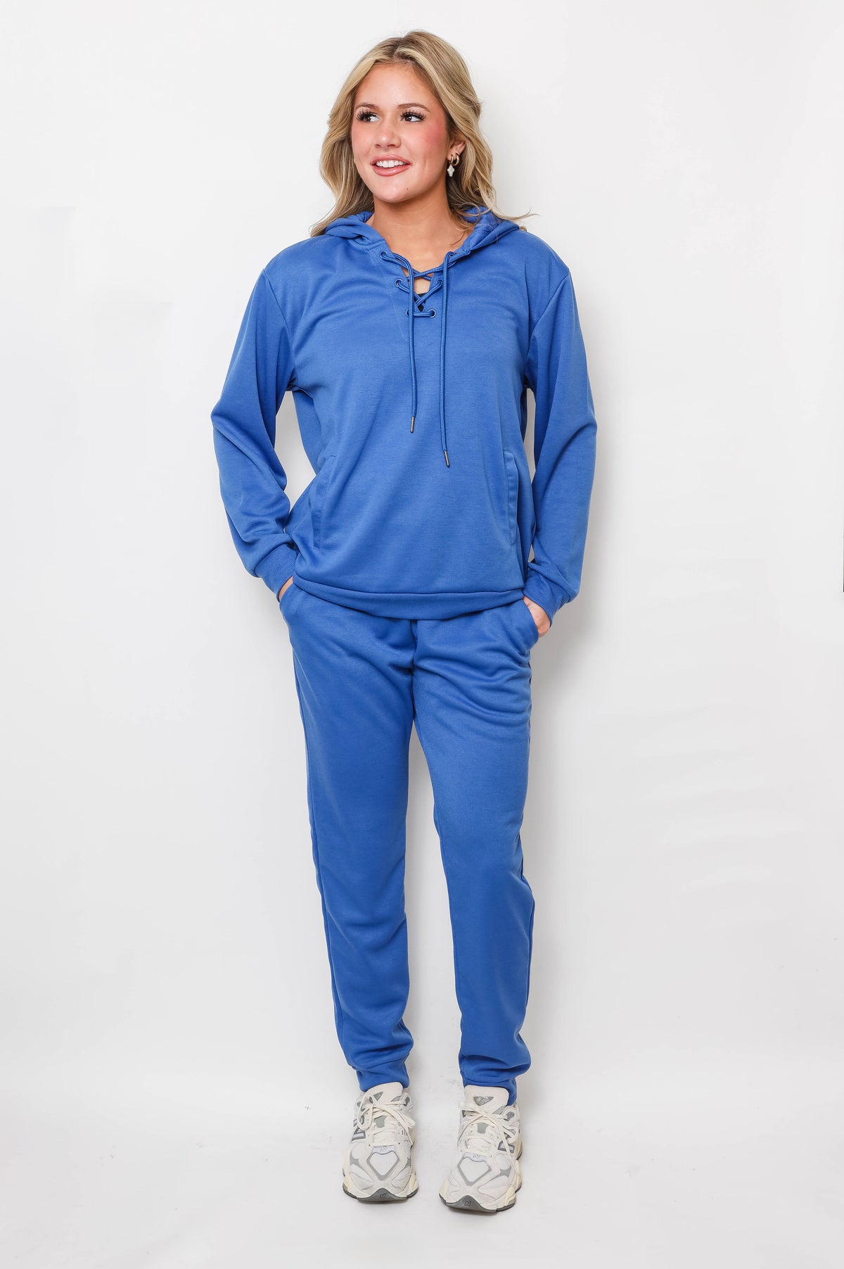Women's Lace-Up Hoodie & Jogger Set
