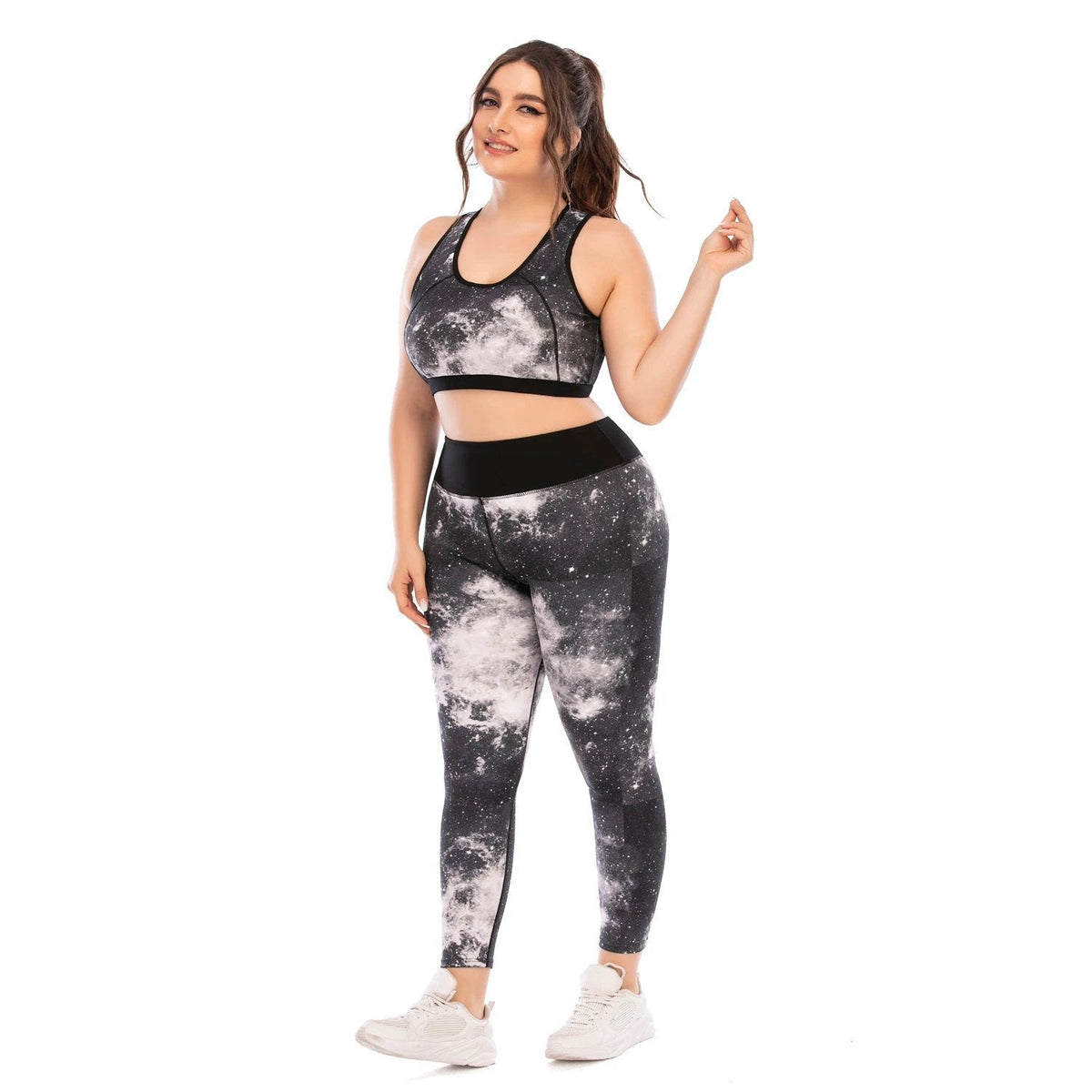 Plus Size Yoga Workout Set — Tights & Sports Bra