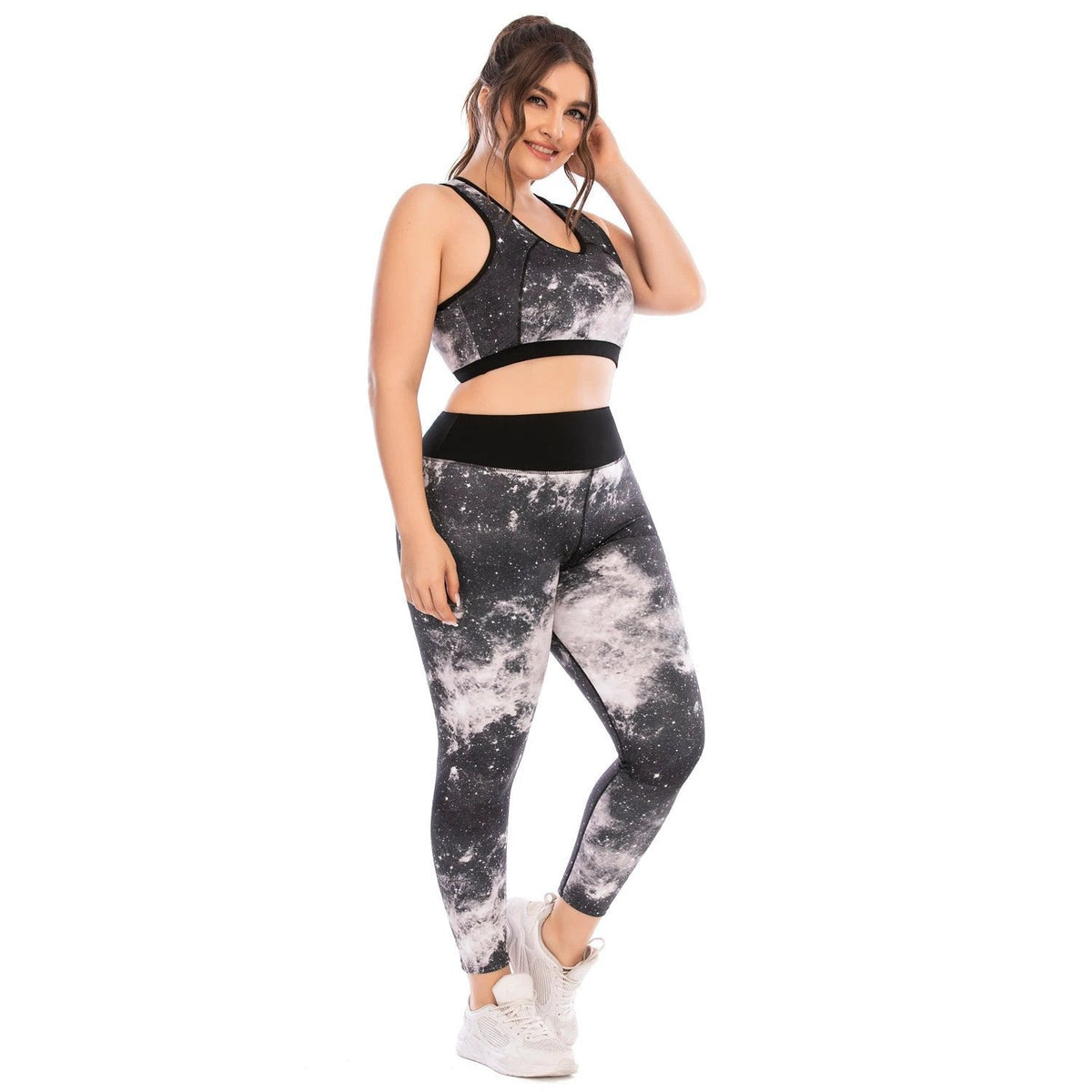 Plus Size Yoga Workout Set — Tights & Sports Bra
