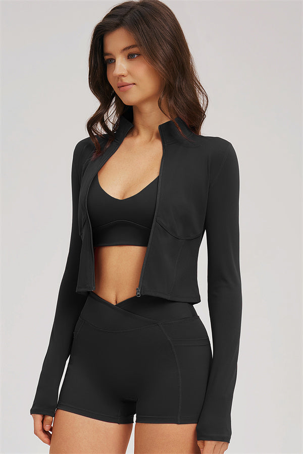 The Sizzle 3-Piece Set — Zip Jacket, Sports Bra & Shorts