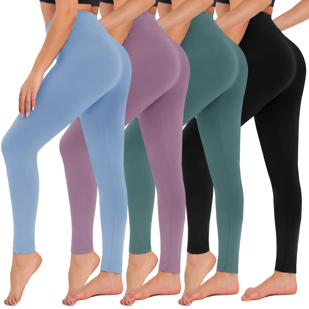 4-Pack High-Waisted Leggings — Tummy Control Yoga Pants