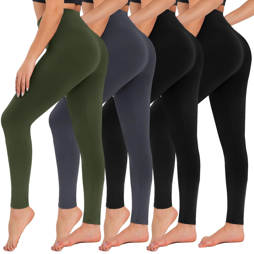 4-Pack High-Waisted Leggings — Tummy Control Yoga Pants