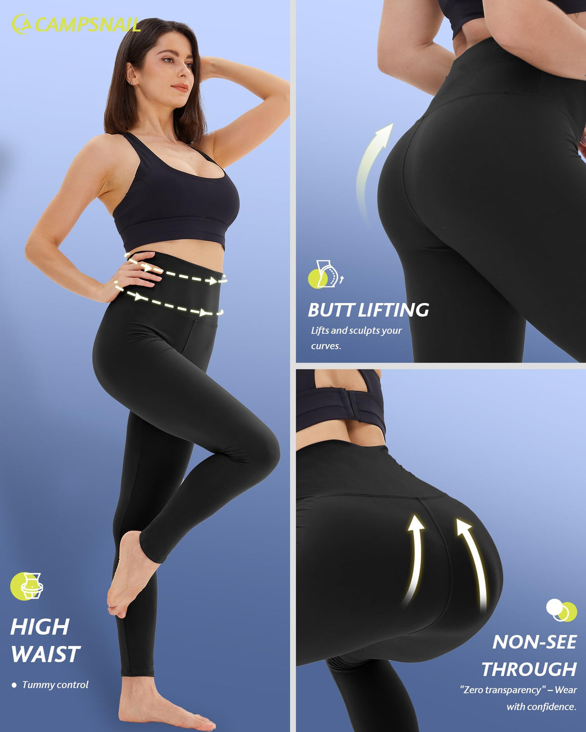 4-Pack High-Waisted Leggings — Tummy Control Yoga Pants