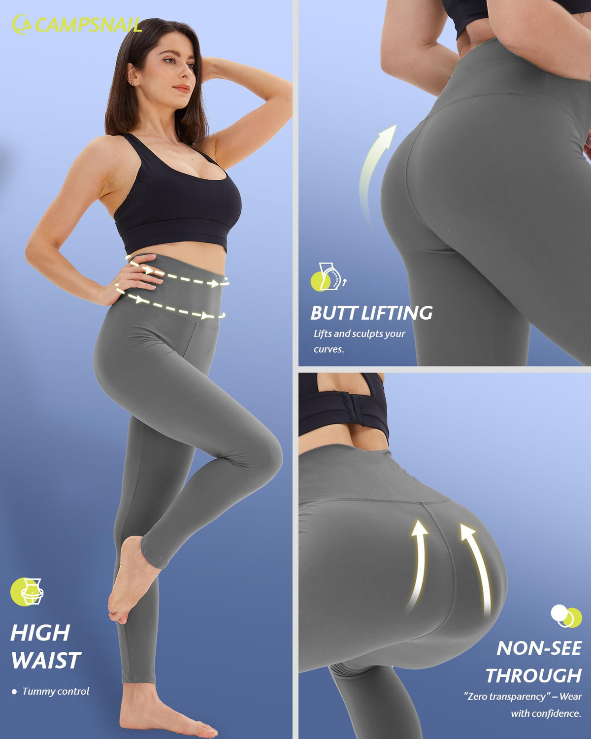 4-Pack High-Waisted Leggings — Tummy Control Yoga Pants