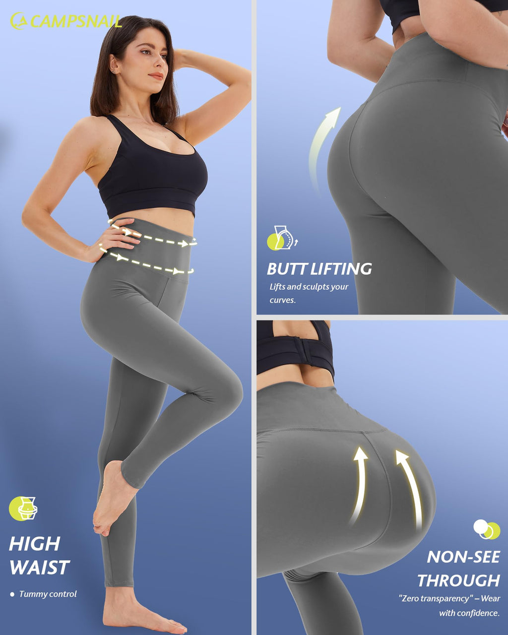 4-Pack High-Waisted Leggings — Tummy Control Yoga Pants
