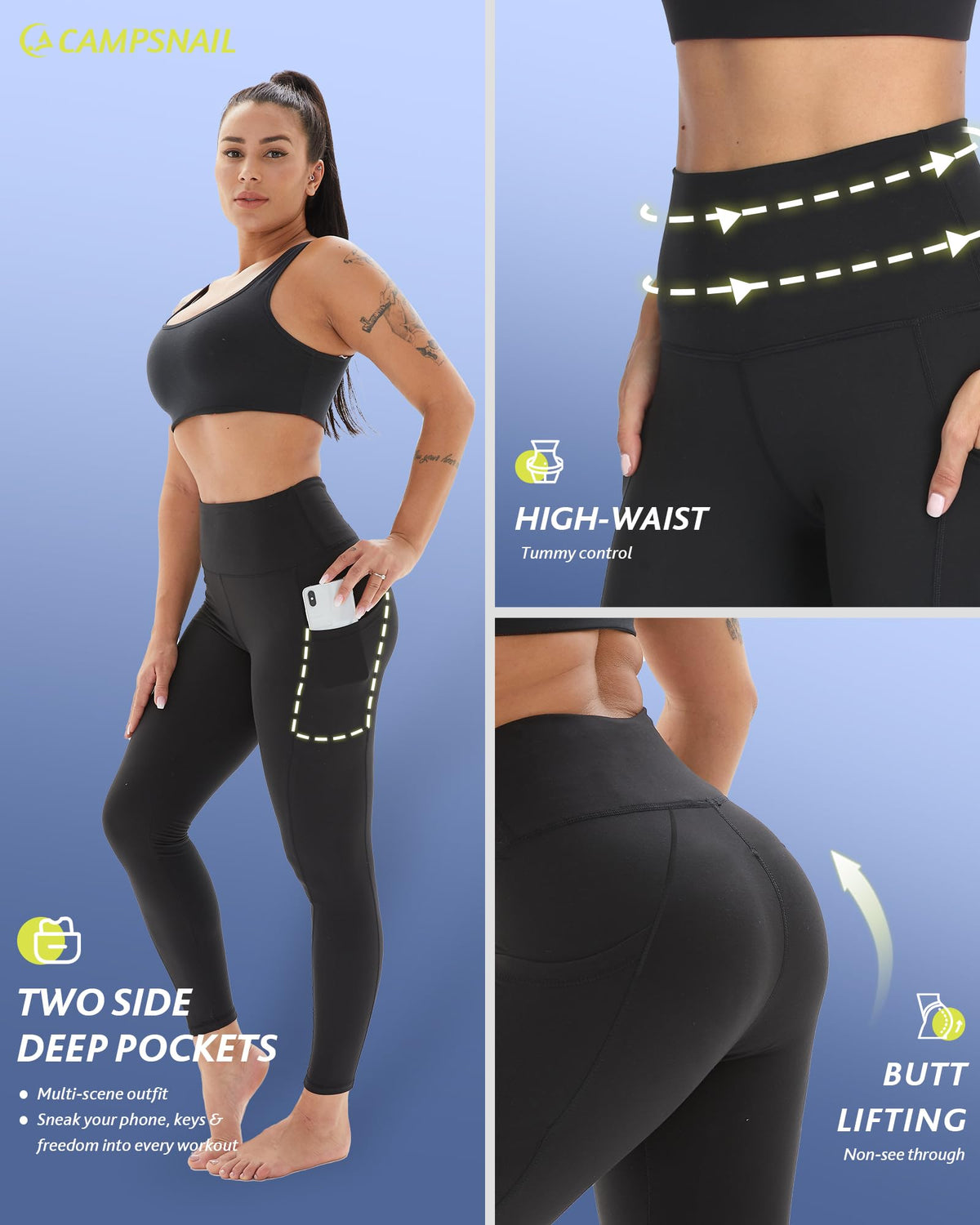 4-Pack High-Waisted Leggings — Tummy Control Yoga Pants