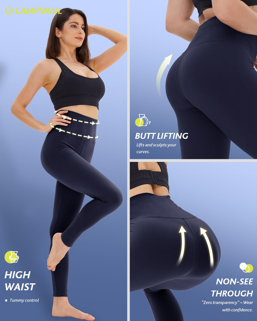 4-Pack High-Waisted Leggings — Tummy Control Yoga Pants