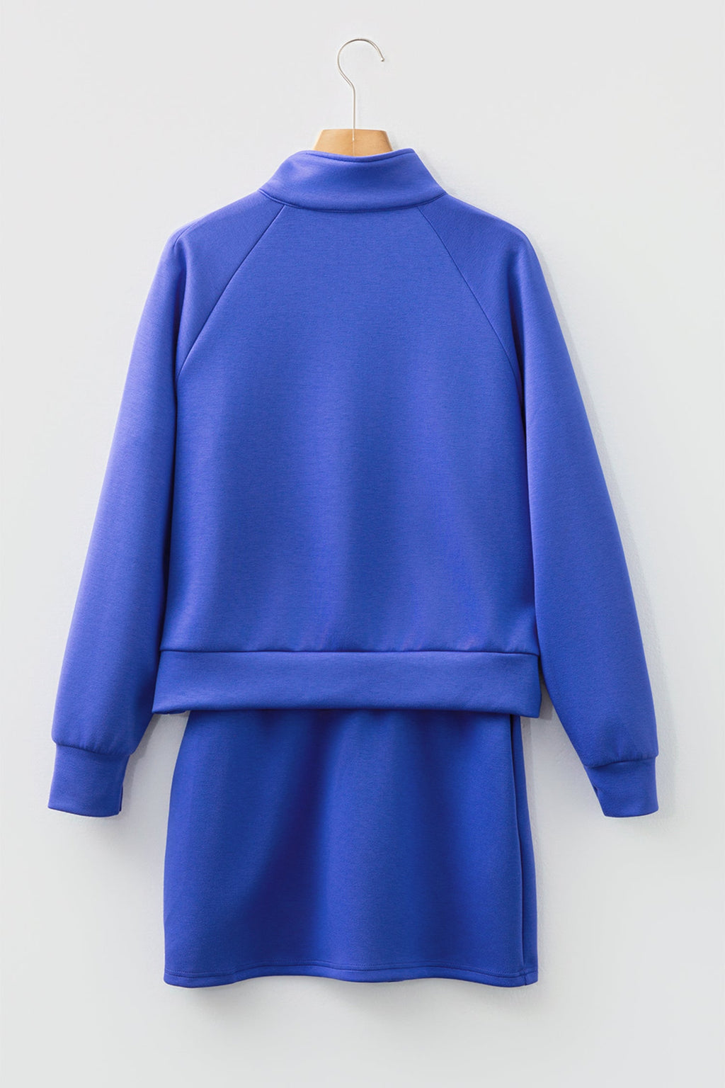 Solid Half-Zip Pullover & Mini Skort Set