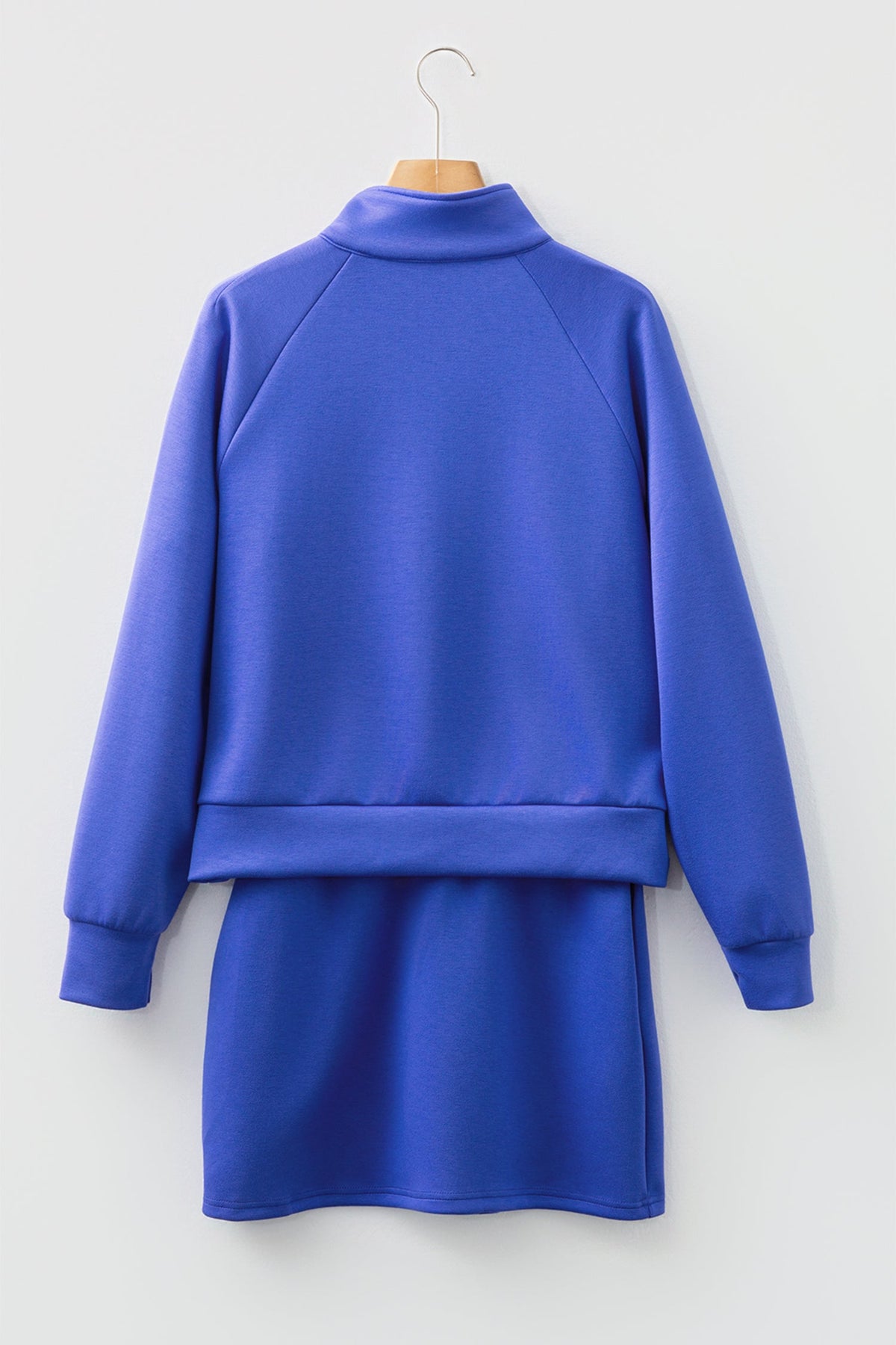 Solid Half-Zip Pullover & Mini Skort Set