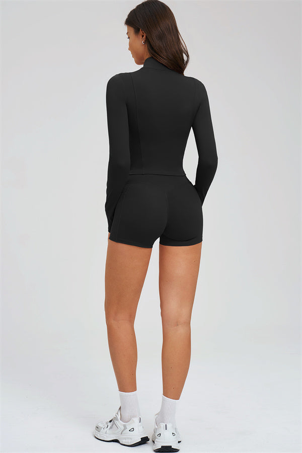 The Sizzle 3-Piece Set — Zip Jacket, Sports Bra & Shorts