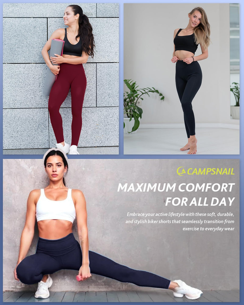 4-Pack High-Waisted Leggings — Tummy Control Yoga Pants