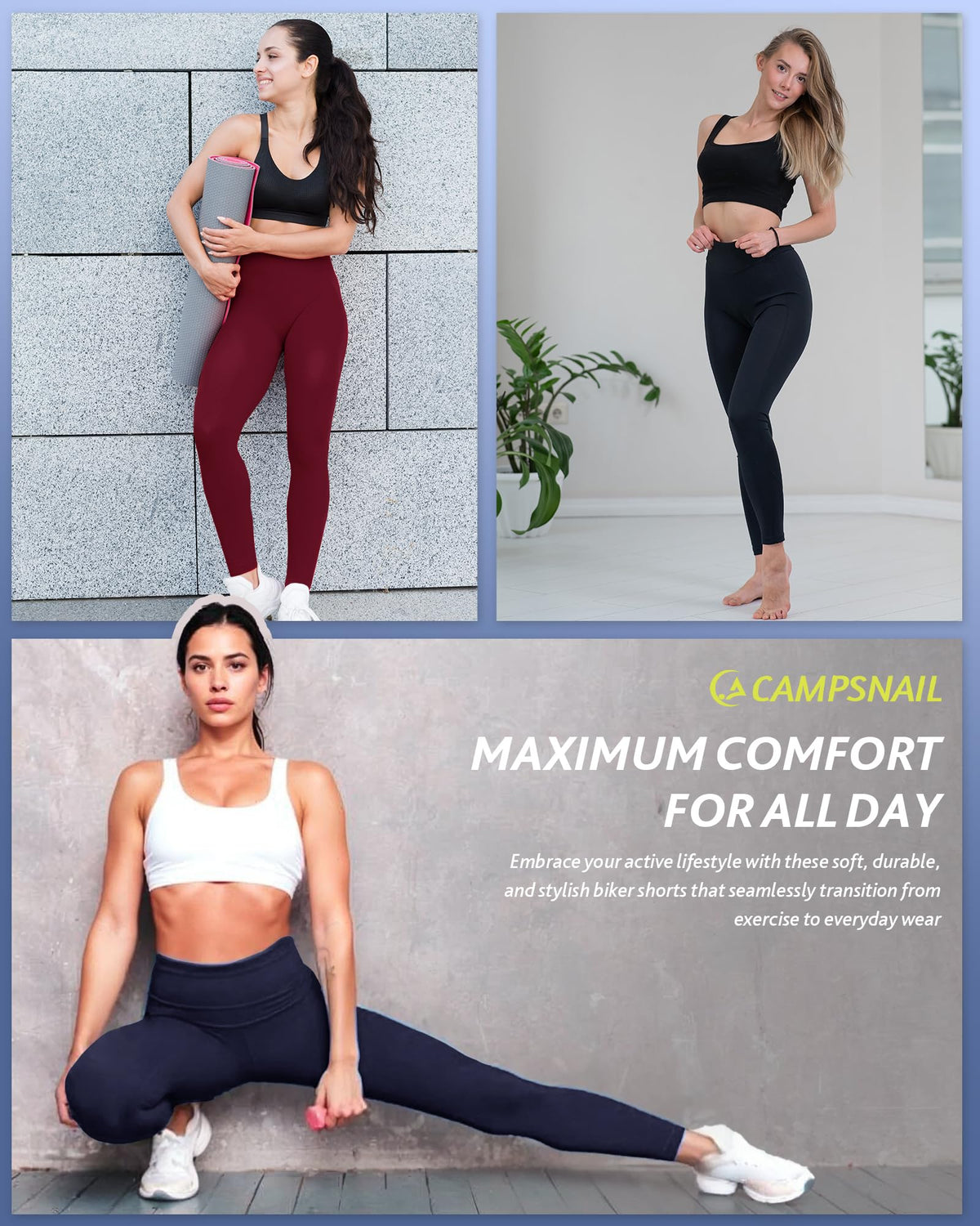 4-Pack High-Waisted Leggings — Tummy Control Yoga Pants