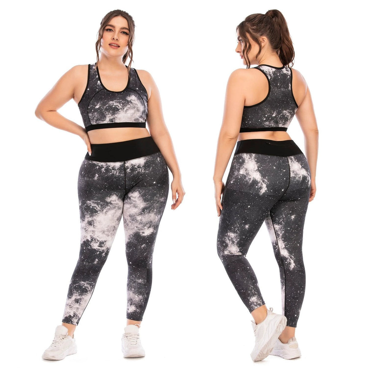 Plus Size Yoga Workout Set — Tights & Sports Bra