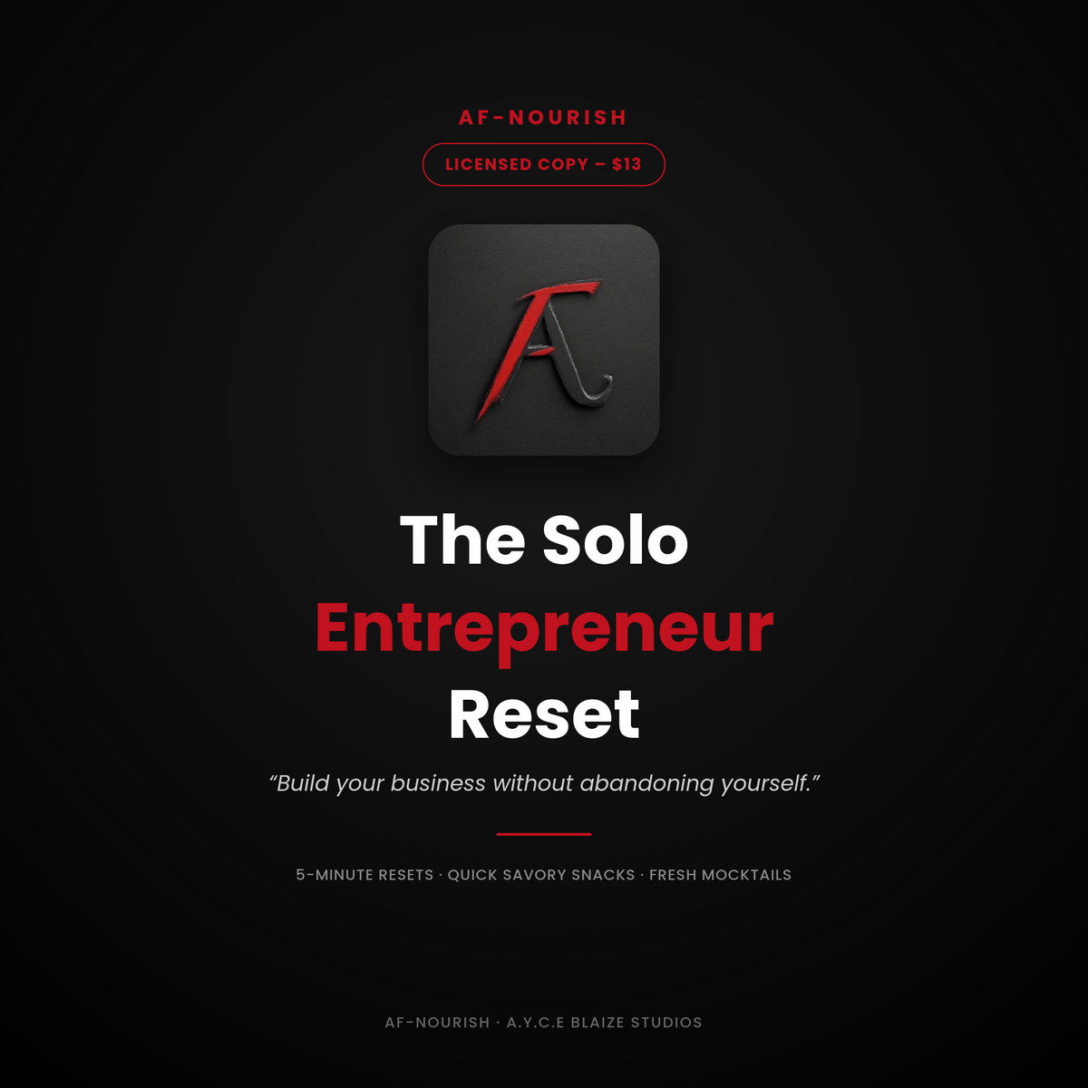 AF-Nourish "The 5-min Reset" Wellness packet