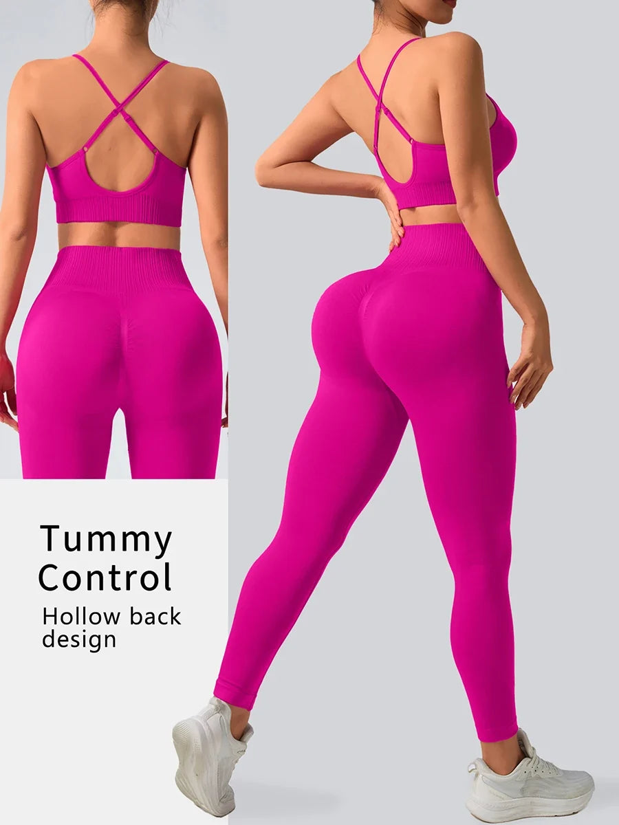 Seamless Two-Piece Set — Tank Top & High-Waist Pants