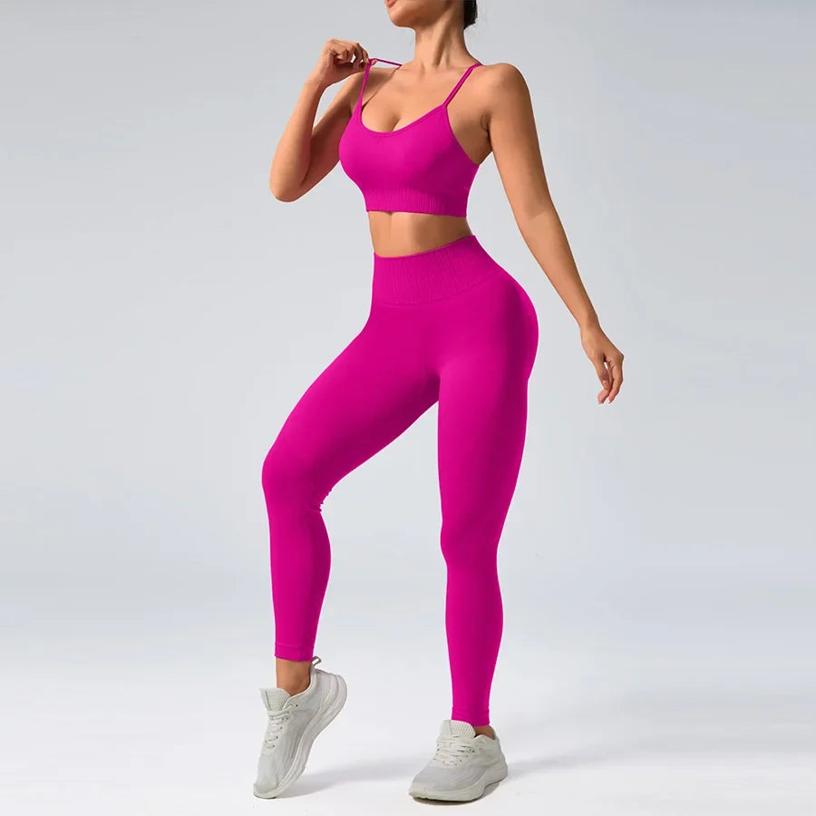Seamless Two-Piece Set — Tank Top & High-Waist Pants