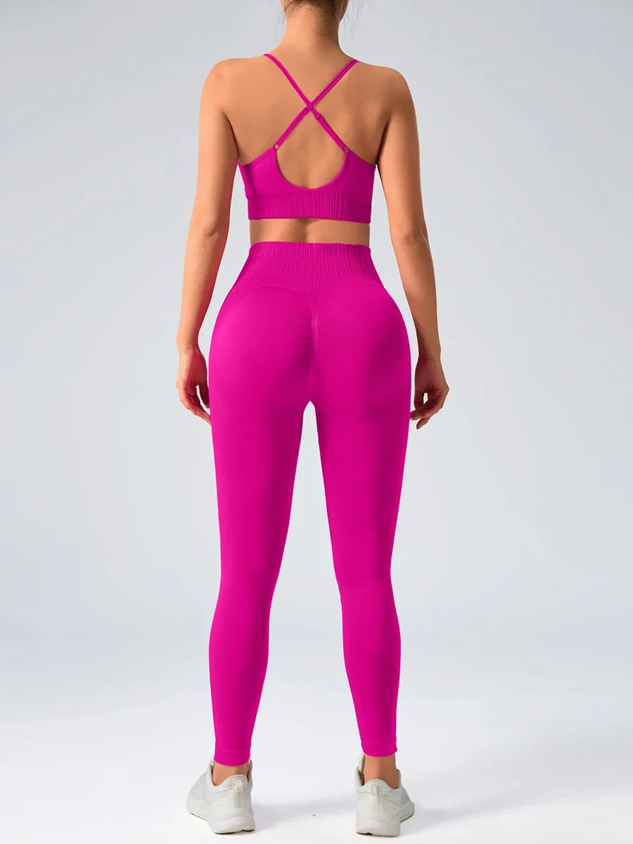 Seamless Two-Piece Set — Tank Top & High-Waist Pants