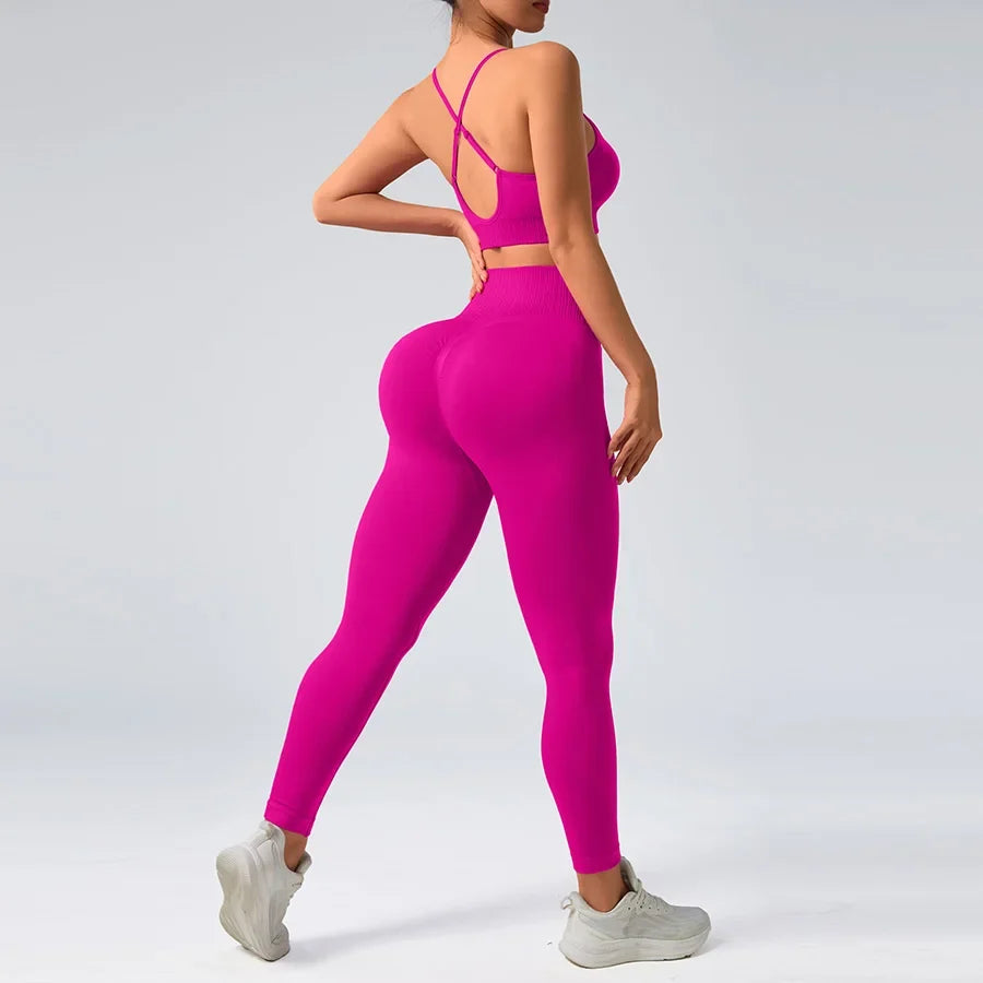 Seamless Two-Piece Set — Tank Top & High-Waist Pants