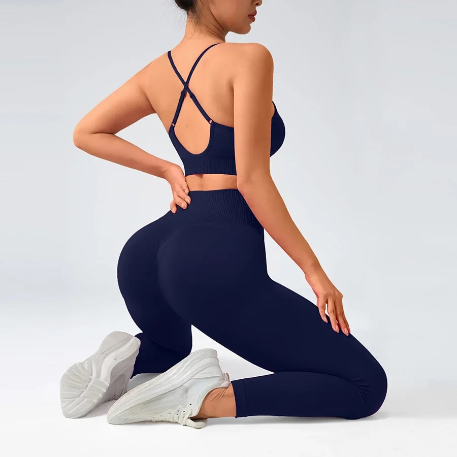 Seamless Two-Piece Set — Tank Top & High-Waist Pants