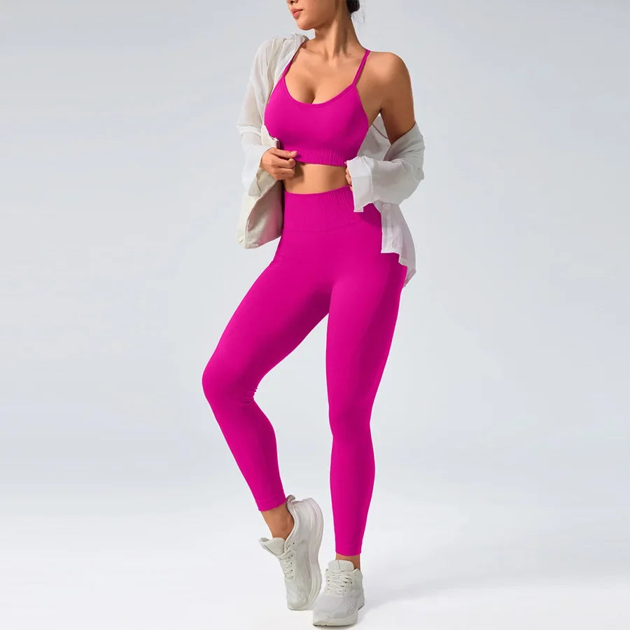 Seamless Two-Piece Set — Tank Top & High-Waist Pants