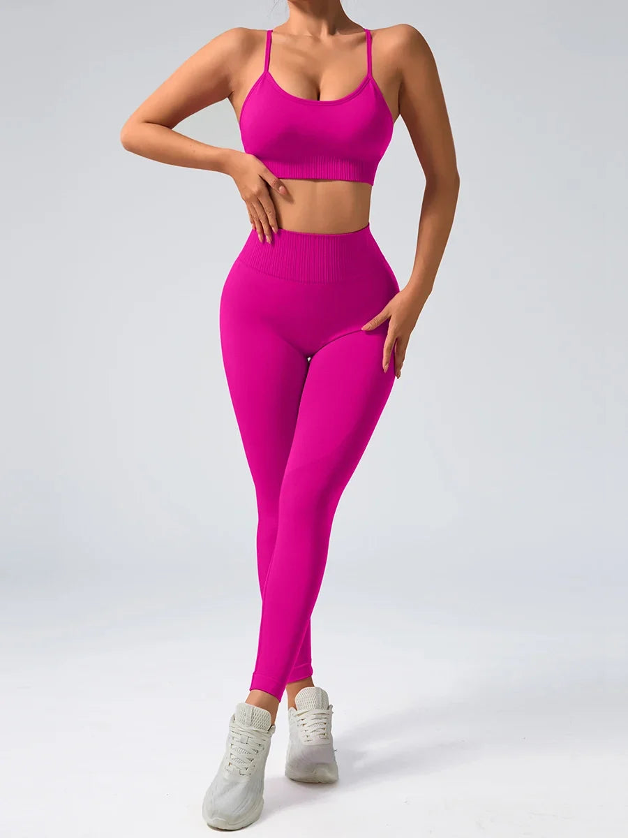 Seamless Two-Piece Set — Tank Top & High-Waist Pants