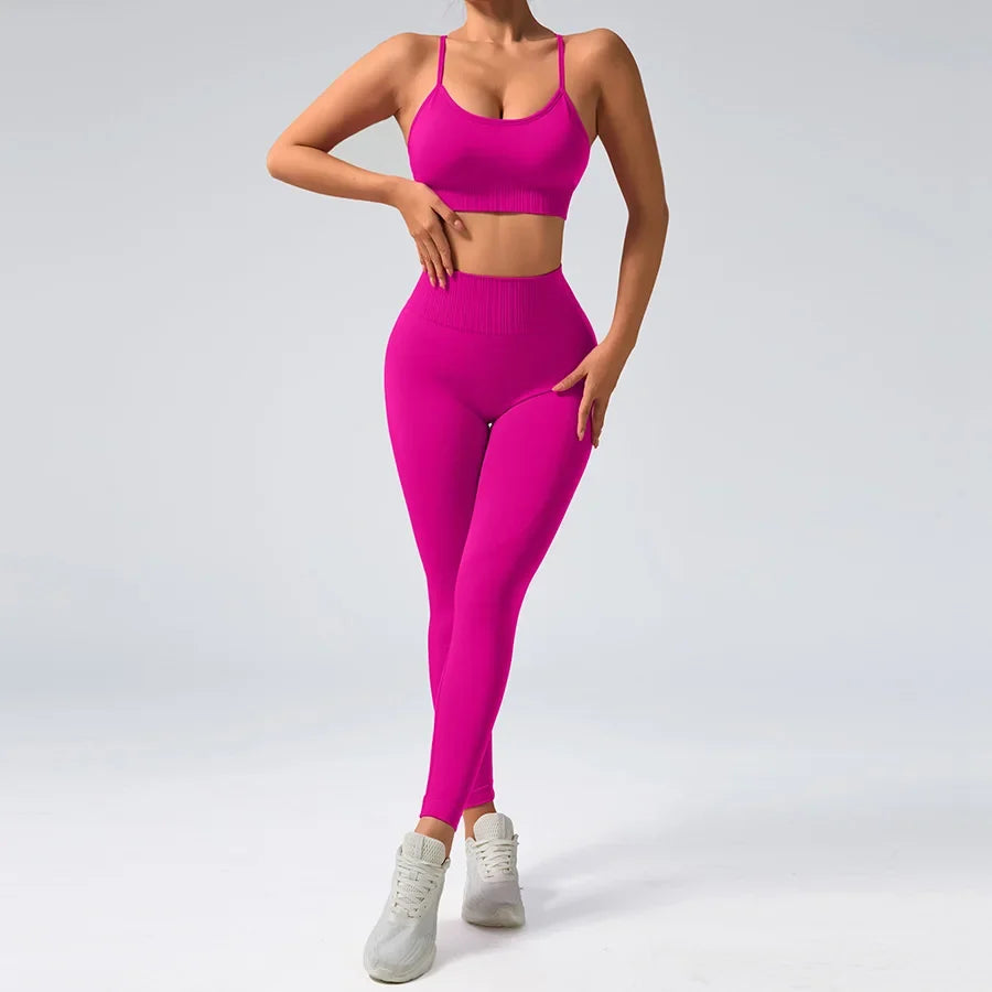 Seamless Two-Piece Set — Tank Top & High-Waist Pants