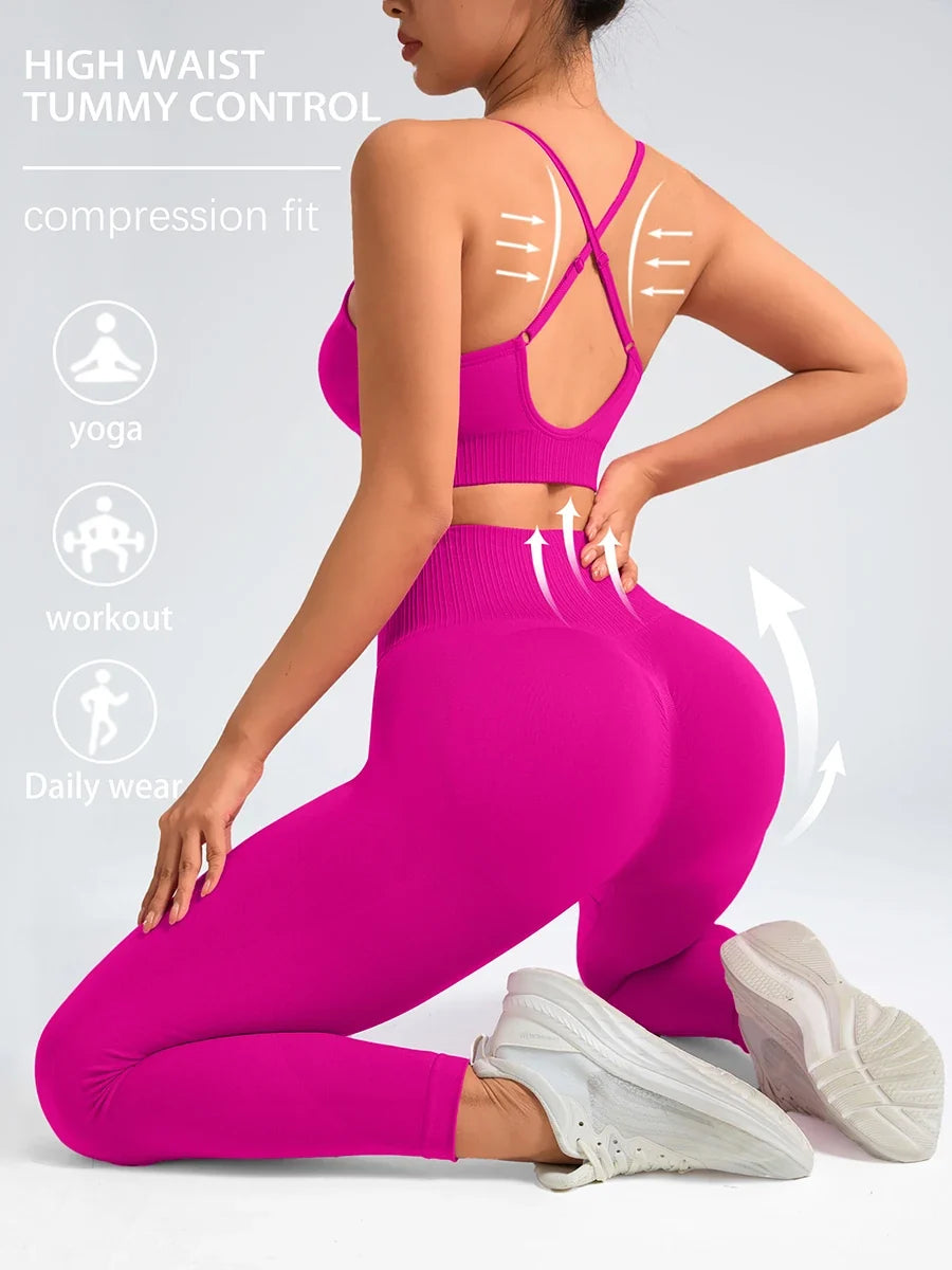 Seamless Two-Piece Set — Tank Top & High-Waist Pants