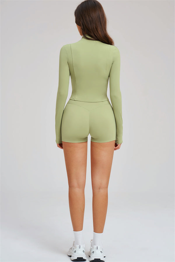 The Sizzle 3-Piece Set — Zip Jacket, Sports Bra & Shorts