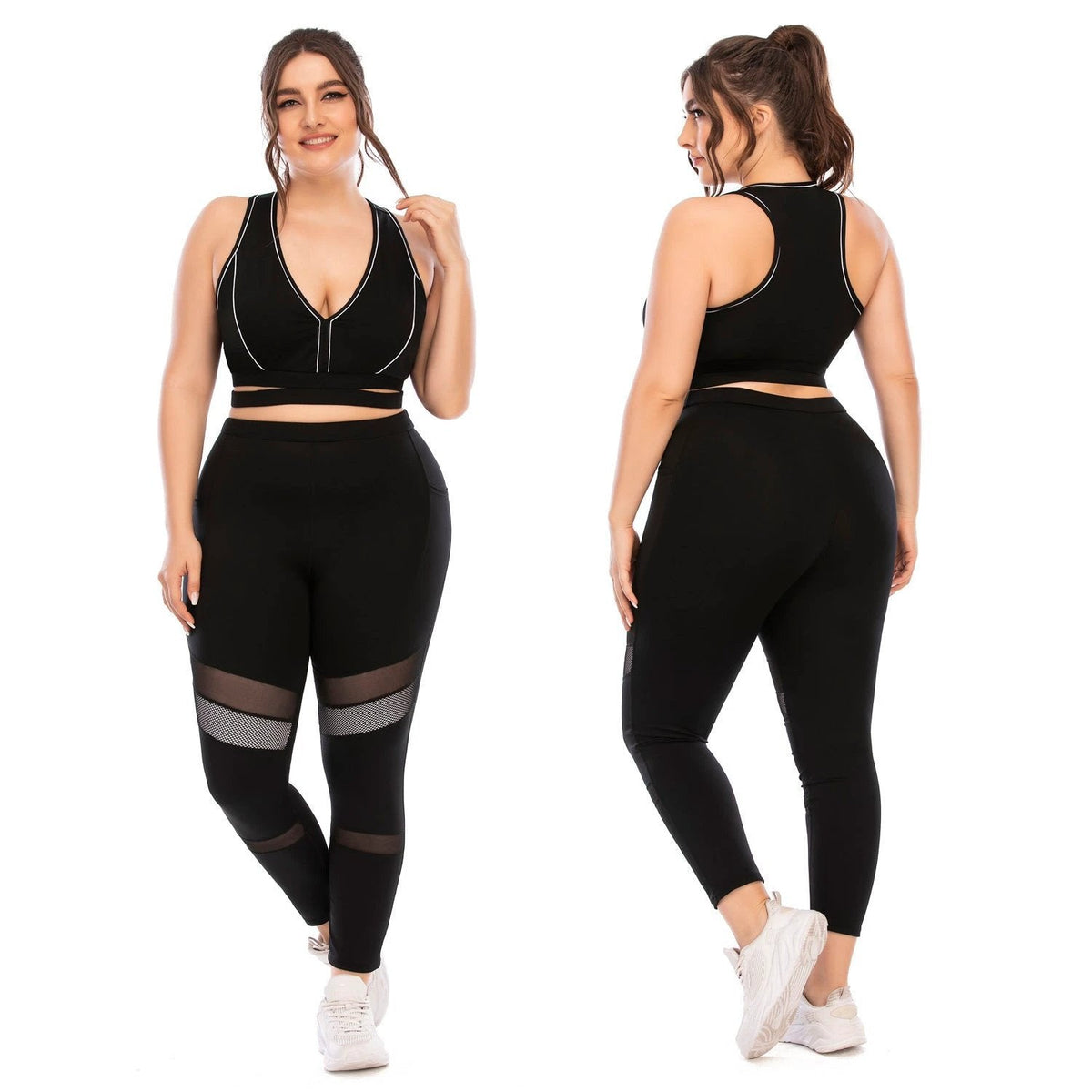 Plus Size Yoga Set — High-Waist Tights