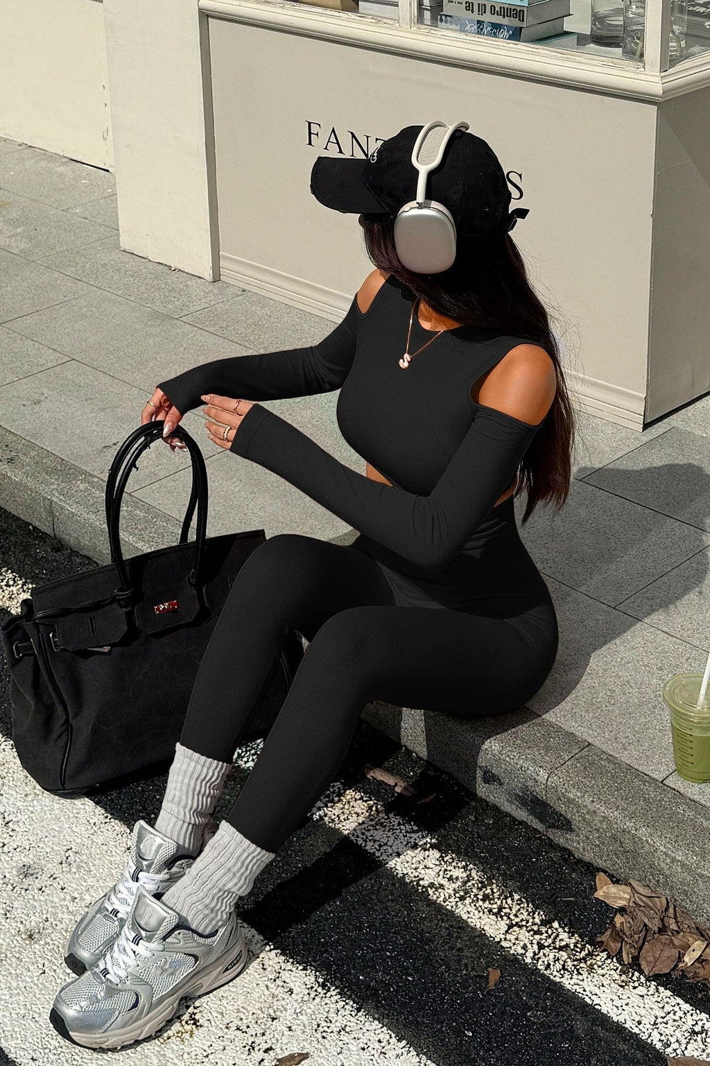 Blaire Sport Cut-Out Shoulder Top & Legging Set