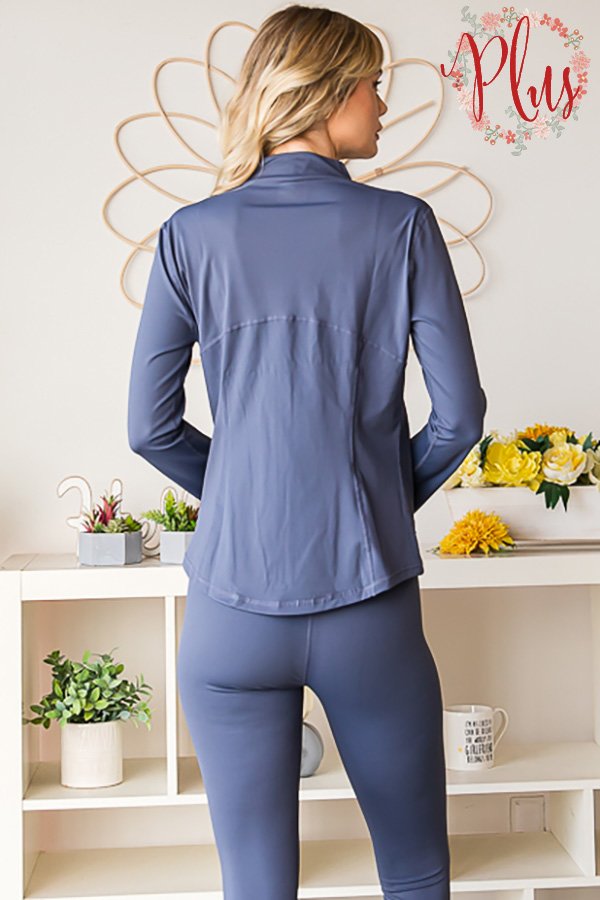 Heimish Zip-Up Athleisure Jacket with Pockets & Thumb Holes